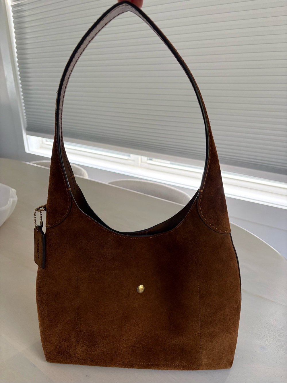 Coach Brown Suede Hobo Shoulder Bag - Picture 2 of 7